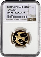 1975 FM Royal Tern Gold 0.2055 oz British Virgin Islands $100 NGC PF 69 UC 4841.85 per troy oz