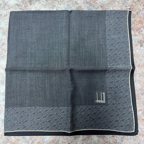 MAN HANDKERCHIEF CLASSIC VTG COTTON POCKET ART SQUARE GRAY GEOMETRICS 19” #DH9 - Picture 2 of 3