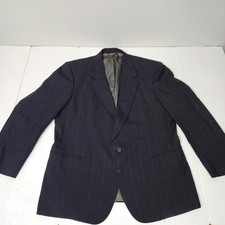 Nino Cerruti Navy Pinstripe Worsted Wool Suit 44R 2-Button Notch Vent 36W