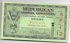 Tom Dewey 1944 Republican National Convention Balcony Ticket