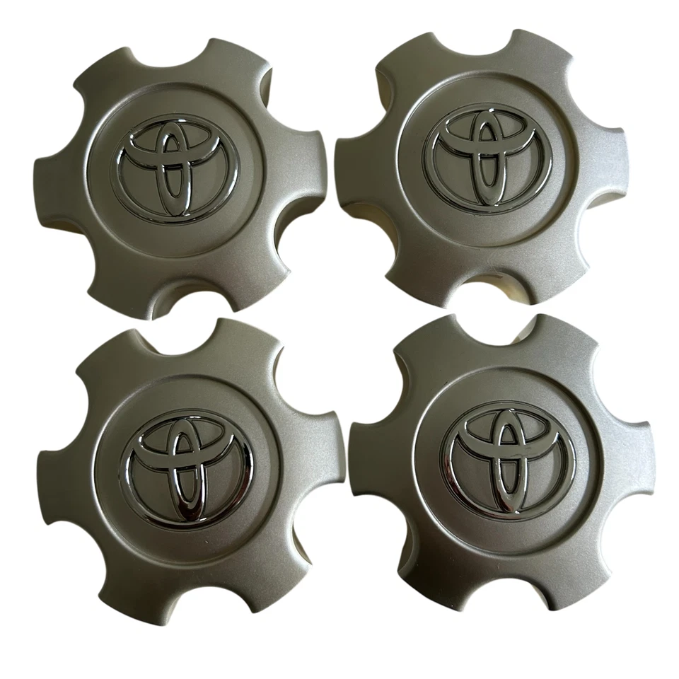 Tapa central plateada para Toyota Tacoma 2005-2015 6 radios cubierta de cubo de llanta de rueda Foto 2 de 4