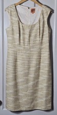 Tory Burch Dress "Emma" Size 8 Yellow SunGlow Tweed Twee Sheath Old $ Academia 