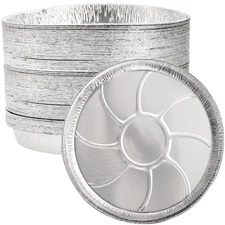 Frcctre 45 Pack 13 Inch Round Aluminum Foil Pans, Heavy Duty Disposable Round...
