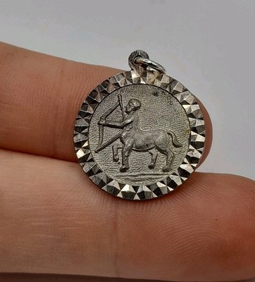 Vintage Sterling Silver Sagittarius Pendant - Astrology Zodiac Star Sign Symbol