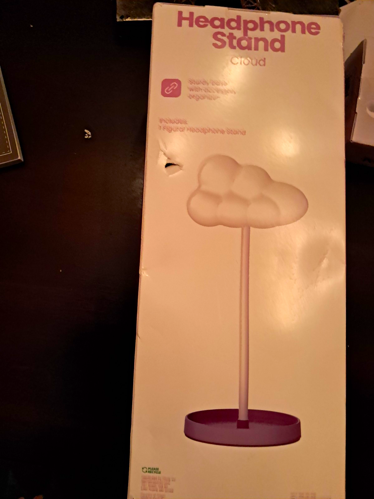 Cloud Headphone Stand White/Purple for Universal Brand & Model Compatibility
