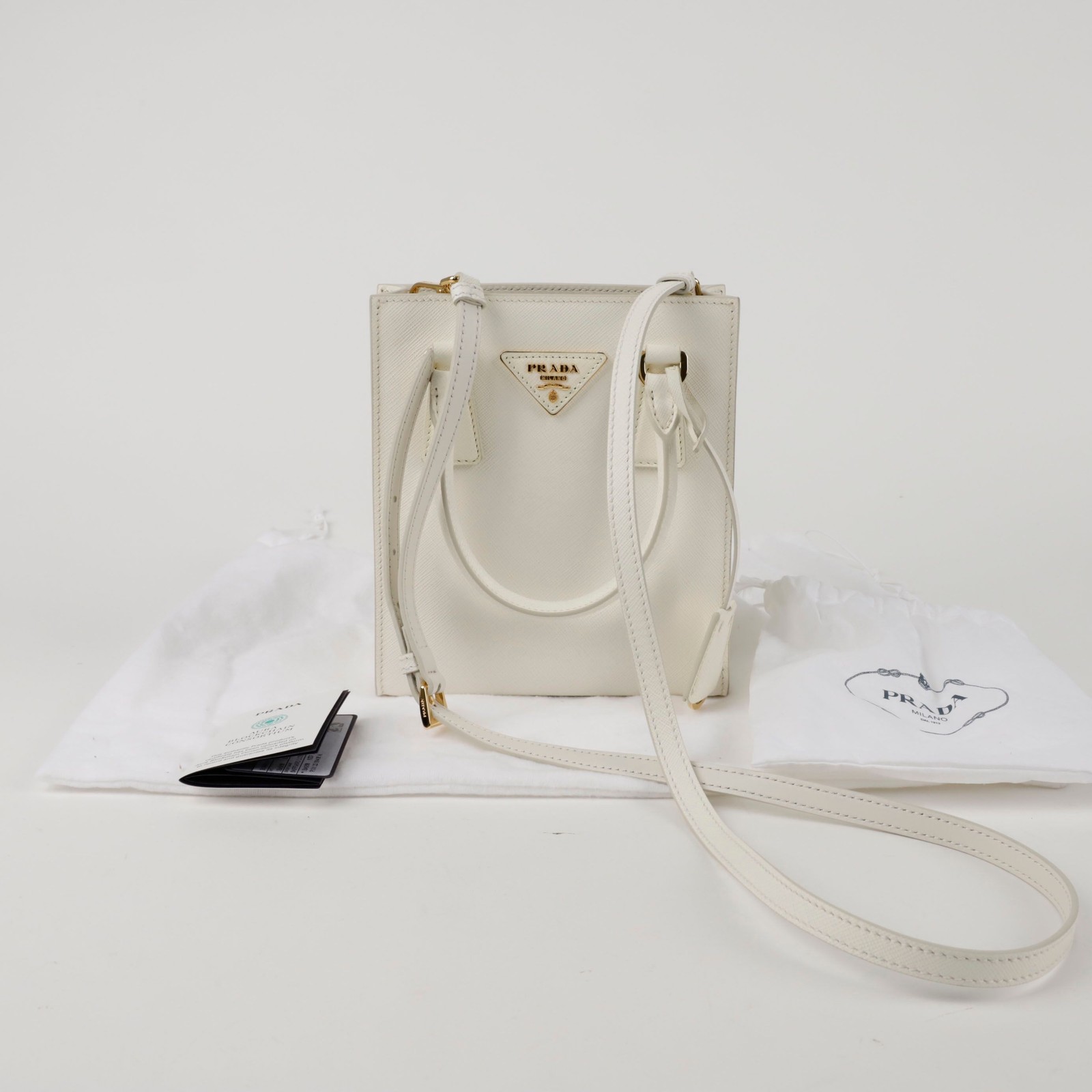 Prada 1BA358 Triangular Logo Mini Tote Shoulder B… - image 1