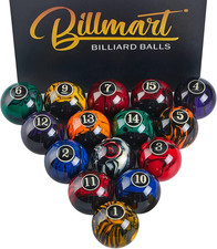 Billiard Balls Set 16Pc 2-1/4in Regulation Size Pool Table Accessories Marble