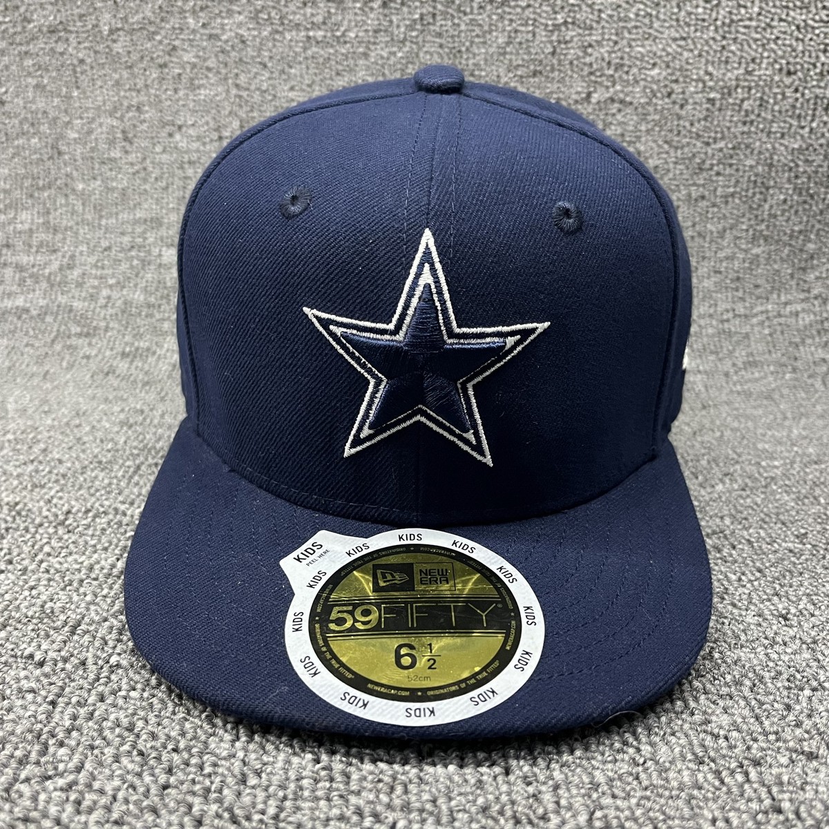 New Era Dallas Cowboys Youth 59FIFTY Fitted Hat Navy Blue Star Size 6 1/2 52cm