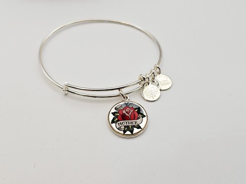 ALEX & ANI " Mother " Art Infusion Round Silver Charm Bangle Bracelet ✨️⭐️ - Picture 4 of 11