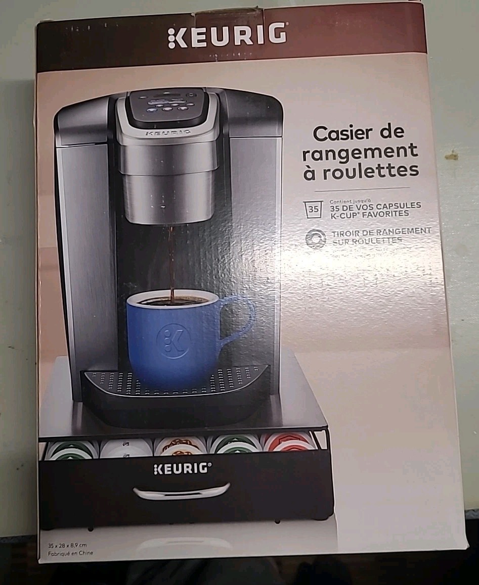 New KEURIG Rolling Under Brewer Storage Drawer Holds 35 K-Cup