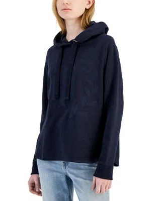 Tommy Hilfiger Womens Embroidered Hoodie Navy 196701502018 XL RT $79.5
