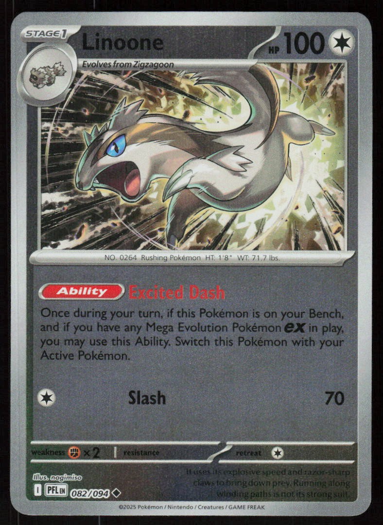Linoone 082/094 Uncommon Phantasmal Flames Pokemon Reverse Holo Near Mint