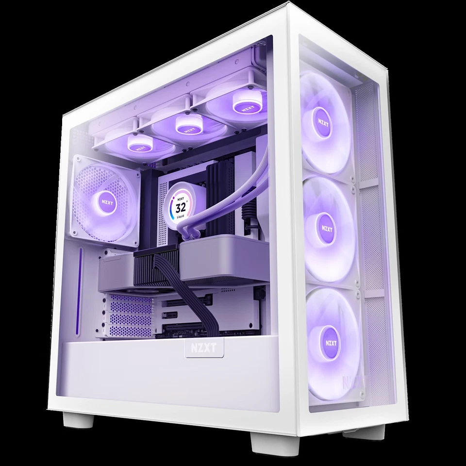 NZXT H7 Elite Mid Tower Case - Matte White - Image 3 of 4