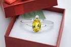 GENUINE 0.75 Cts YELLOW TOPAZ TURTLE RING 10K WHITE GOLD - Free Appraisal - NWT — photo 5