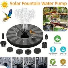 Solar Fountain Pump Bird Bath Fountain with Colorful LED Lights for Garden Pond