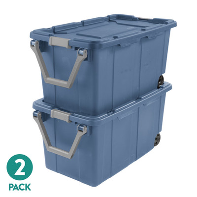 Sterilite Extra-Large Wheeled Industrial Storage Bin, 40 Gallon Durable Plastic 