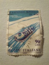 Italy Stamp 1966 World Bob Championships: 90 Lire Used Uni. 1013