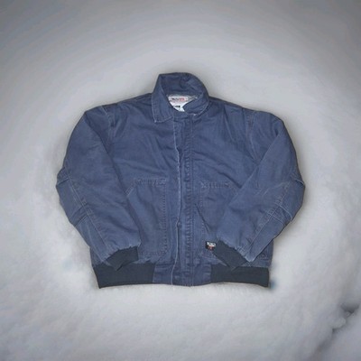 Mens Walls FR navy blue Quilted Interior jacket Sz Lg Fire Resistant Jacket 