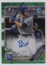 2019 Bowman Chrome Prospect Green Refractor 2/99 Brewer Hicklen #CPA-BH Auto 4f5