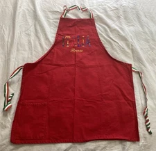 Italia Firenze Floral Embroidered Apron Cotton Cooking Classic Quality Souvenir