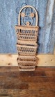 Vintage wicker rattan mail holder organizer rack 3  pockets Cottagecore — photo 1