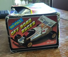 Vintage No-Fall Off Road Racer Toy Car - Battery Operated-lights work-with Box
