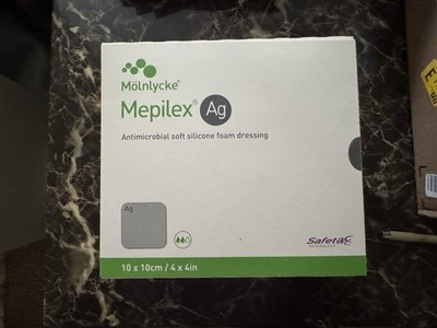 Molnlycke Mepilex Ag 4X4 Antimicrobial Silicone  Dressings 287100 5 Count