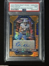 2023 Prizm Draft Picks - Auto Orange Pulsar #41/49 - PSA 9 - Puka Nacua RC 