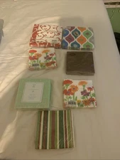 7 Packs Beverage&Luncheon PAPER NAPKIN Sets MAGNOLIA FLOWERs Barware Party Drink