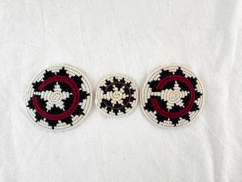Trois paniers de mariage miniatures en laine navajo - Photo 6/8