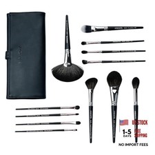 12-Piece Professional Natural Goat Hair Makeup Brush Set