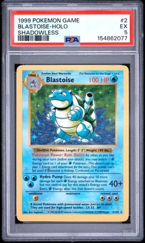 Blastoise (Shadowless) graded PSA 5 for sale on eBay