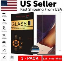 3 Pack Tempered Glass Screen Protector For Samsung Galaxy S21 Plus Ultra Clear