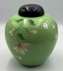 Fenton Chameleon Green Ginger Jar Signed By Nancy Fenton Painted J. K. Spindler