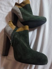 Stivali Luciano Barachini stivaletti tacco largo pelle 40 Suede Ankle Boots