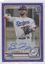 2020 Bowman Chrome Prospect Purple Refractor /250 Brandon Lewis #CPA-BL Auto 0c6