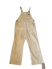 Carhartt Youth Overalls L 12/14 Tan Double Knee Bib Carpenter Workwear Gorpcore