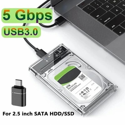 USB 3.0 External Hard Drive Enclosure 2.5 Inch SATA SSD HDD Case 5Gbps