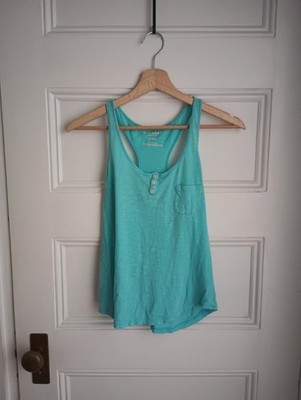 XS Old Navy Light Blue Teal Racerback Tank Top Y2K Extra Small Beach Active