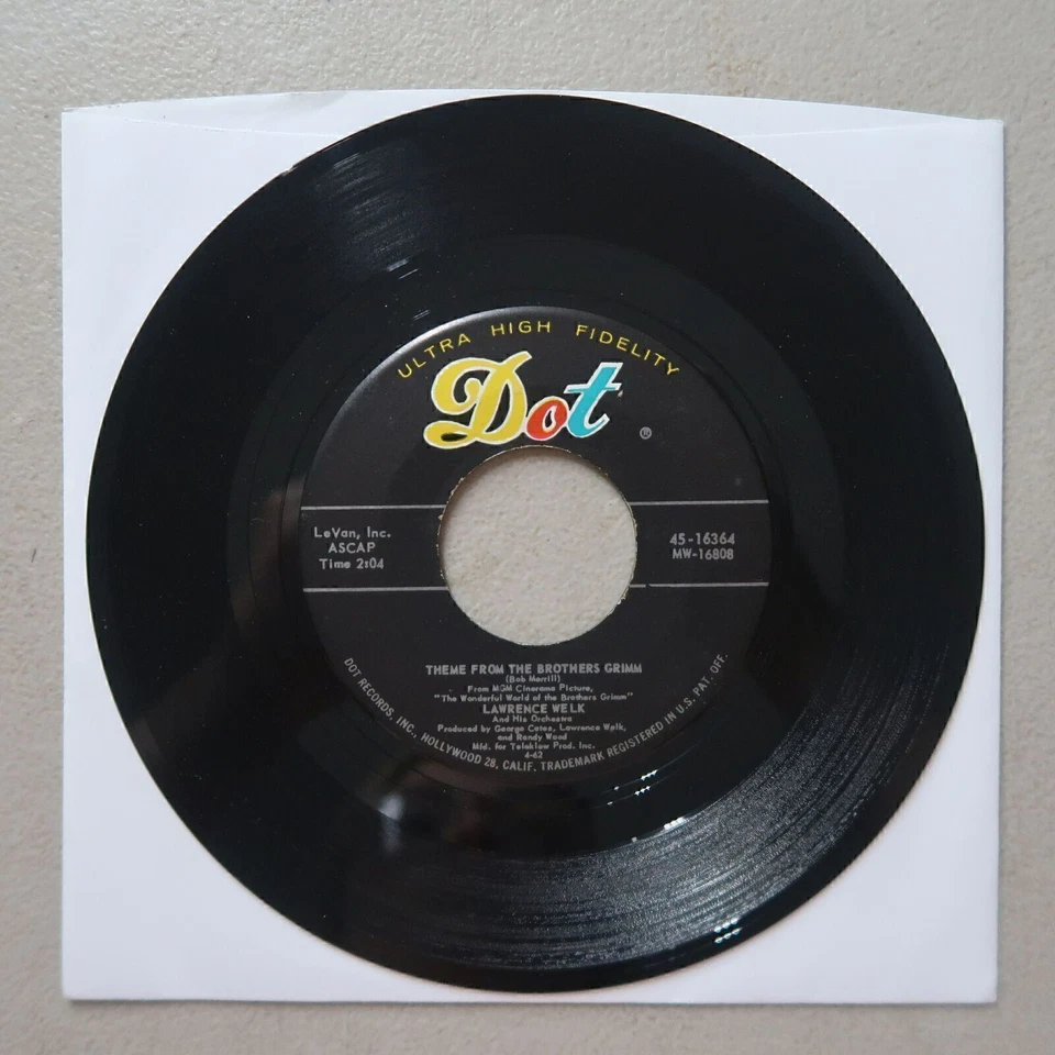 LAWRENCE WELK BABY ELEPHANT ПРОГУЛКА, ТЕМА ОТ БРАТЬЕВ ВИНИЛ 45 ТОЧЕК VG 11-95 - Изображение 2 из 2