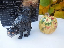 NEW FITZ & FLOYD HALLOWEEN HARVEST SALT & PEPPER SHAKER