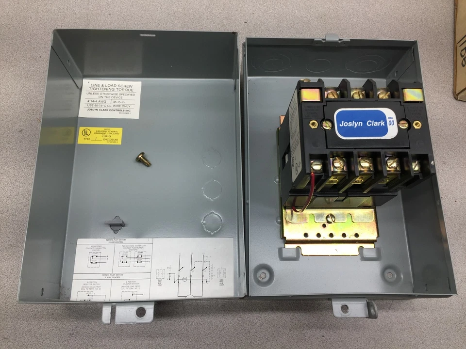 НОВЫЙ В КОРОБКЕ КОНТАКТОР JOSLYN CLARK РАЗМЕР 00 3 ПОЛЮСА 10 АМПЕР 5 ЛС В NEMA 1 КОРПУС T7 - Изображение 3 из 4