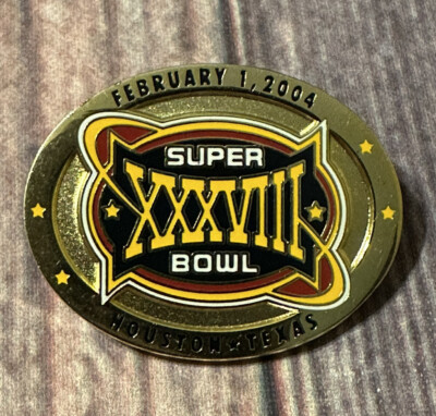 Super Bowl XXXVIII 38 Pin NFL Football 1.25” x 1” Collector