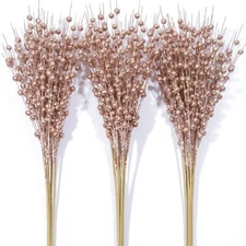 24-Pack Champagne Christmas Tree Ornaments, Christmas Tree Picks, Artificial ...