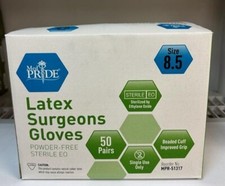 Surgeon's Latex Sterile Glove Powder-Free (Size 8.5), Individually Pack, 50pr/Bx