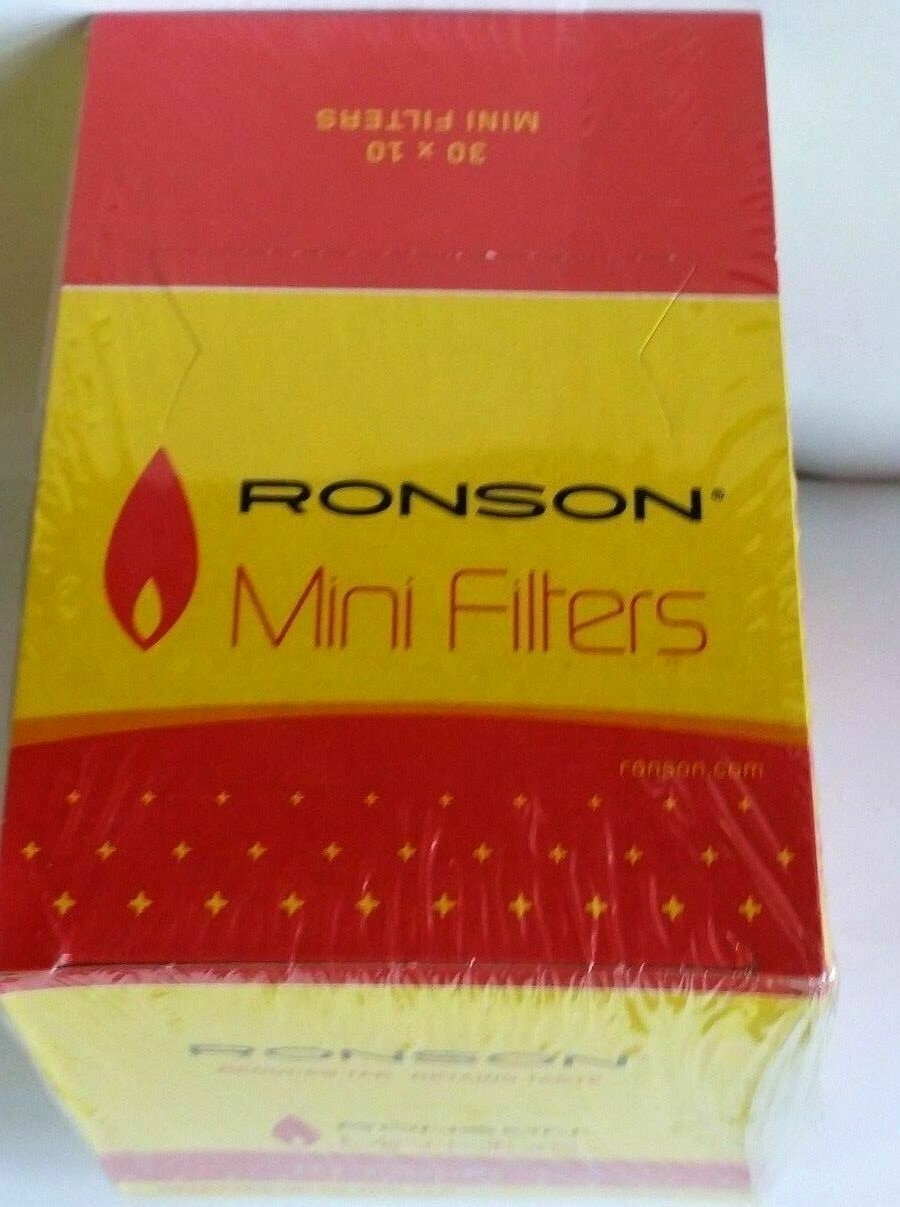 RONSON DISPOSABLE MINI FILTERS 30 X 10 PACKS FULL BOX SAME DAY DISPATCH