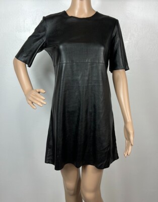 Pinko Black Faux Leather Front Short Sleeve Mini Dress Size 6 | eBay Pinko Black Faux Leather Front Short Sleeve Mini Dress Size 6 | eBay