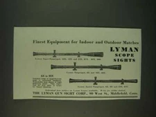 1940 Lyman Super-Targetspot, Targetspot and Junior Targetspot Scopes Ad