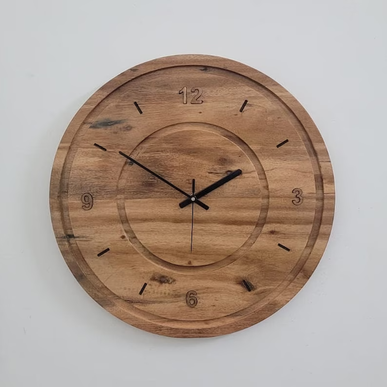 Wall Clock | Wood Engraved New Design | Wooden Clock | Hand Craft Wall Clock-image