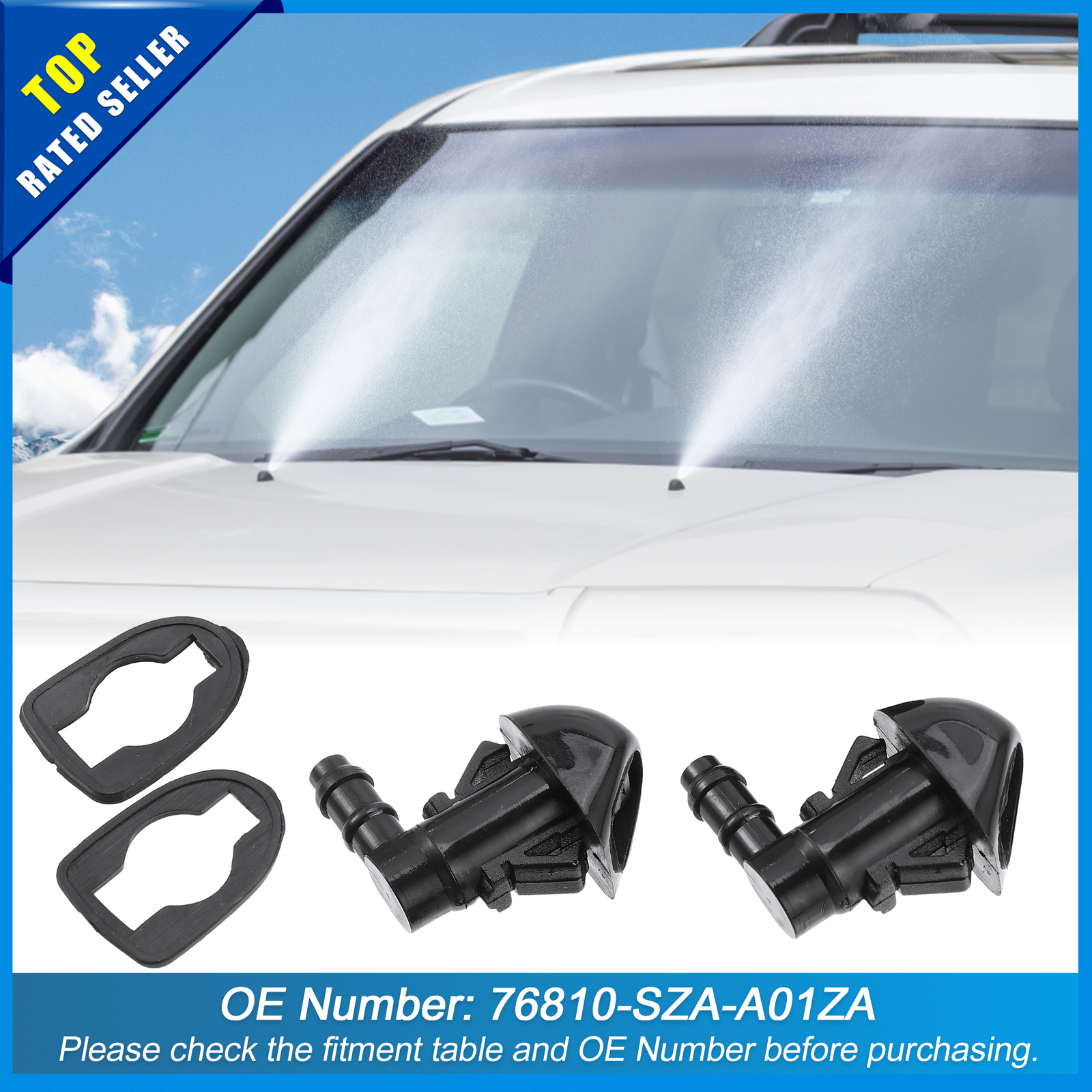 2-Pack Windshield Washer Nozzles For 2009-2015 Honda Pilot – Direct Replacement, Part #76810-SZA-A01ZA